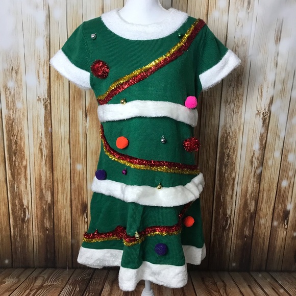 holiday time ugly christmas sweater dress